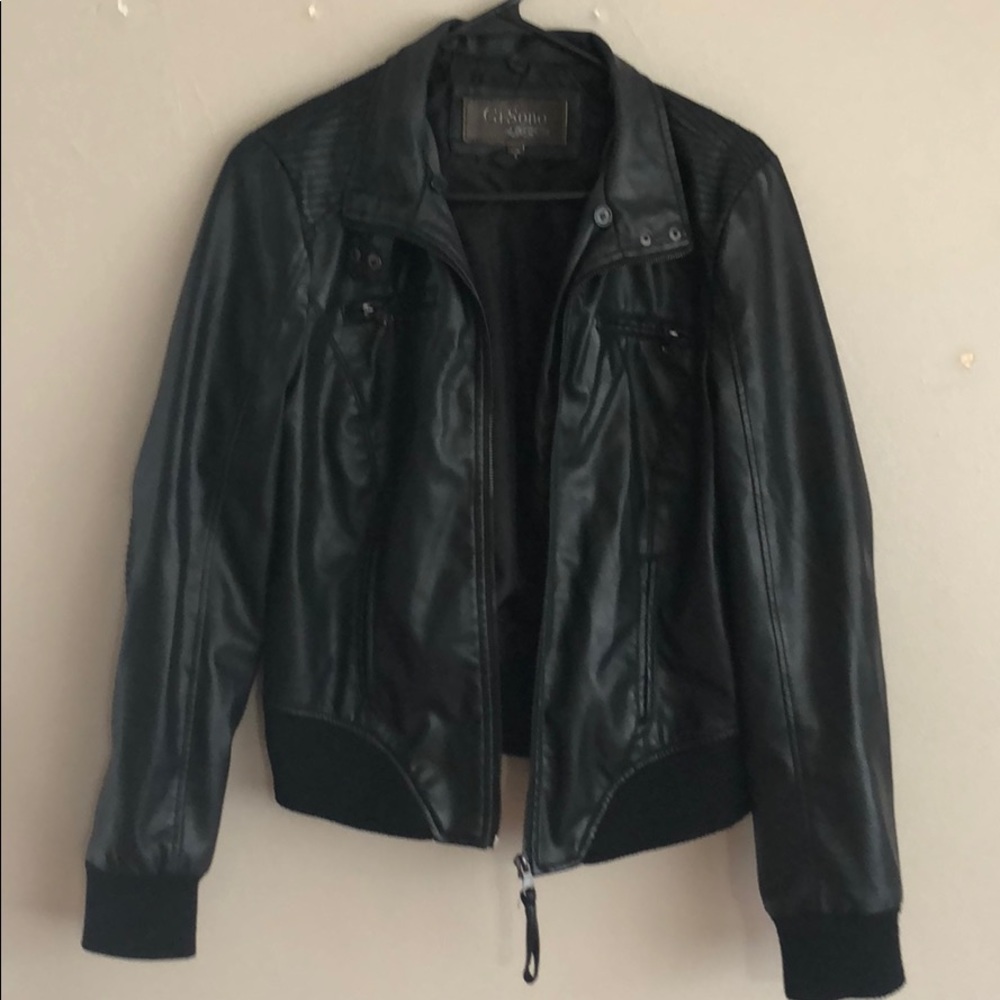 Black leather jacket
